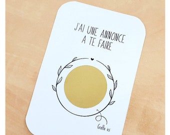 Carte à gratter personnalisable "J'ai une annonce à te faire"