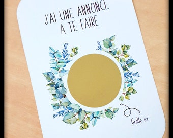 Carte à gratter personnalisable "j'ai une annonce à te faire"