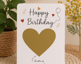 Carte à gratter anniversaire - Joyeux anniversaire - carte à gratter - cadeaux - Idée cadeau - cadeau originale - anniversaire