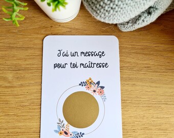 Master scratch card, end of year, surprise, message, master