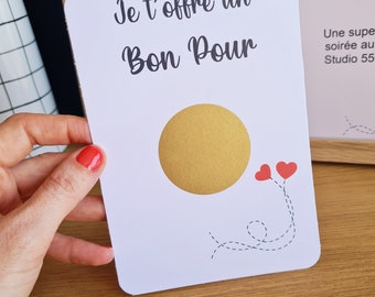 Carte à gratter personnalisable / Annonce grossesse / Annonce mariage / Demande en mariage / Pacs / Bon pour