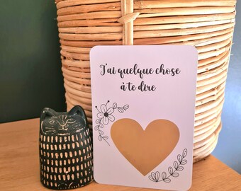 Carte à gratter personnalisable / Annonce grossesse / Annonce mariage / Demande en mariage / Pacs / Bon pour/Surprise/Message surprise