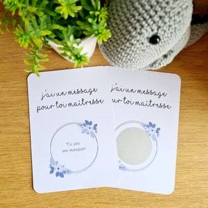 Carte à gratter spéciale Fin d'année, maitresse, cadeau, message, surprise