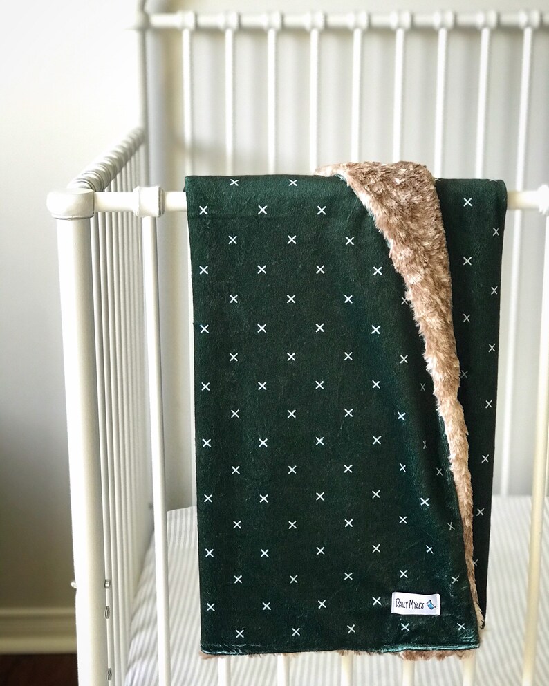 EVERGREEN X Baby Blanket // Baby Blanket // Baby Boy Blanket Etsy