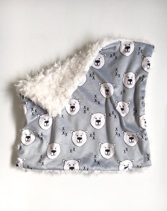 Polar Bear Baby Blanket Polar Bear Baby Lovey Minky Baby Etsy