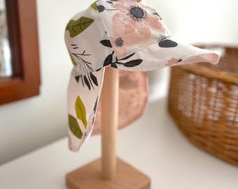 Wildflower Baby Sun Hat: Reversible Cotton Summer Hat with Neck Protection