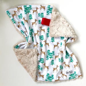 Reindeer Lovey Blanket: Minky Baby Security Blanket