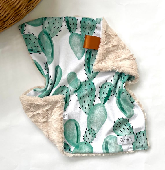 Lovey Light Green Cactus Lovey. Cactus Lovey Blanket. Minky Blanket. Minky Lovey. Security Blanket. Cactus Nursery Decor Etsy