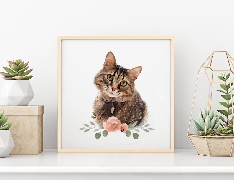 Custom Watercolor Pet Portrait | Dog/Cat Portrait | Digital watercolor | Custom Pet Art | Custom Pet Print | Memorial Pet Portrait |Pet Gift 