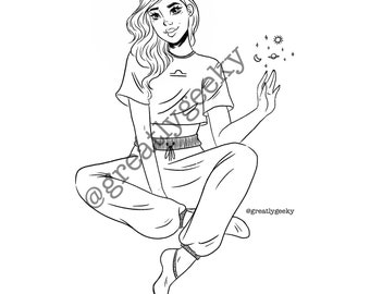 Libra- coloring page - digital download