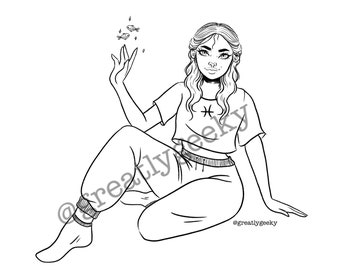 Pisces - Digital coloring page