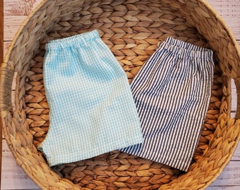 Pantalones cortos Seersucker para niños TOTALMENTE FORRADOS / Pantalones cortos para niños y niñas / Pantalones cortos para niños