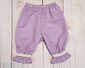 Gingham Toddler Girl Ruffle Pants/Kid Ruffle Pants