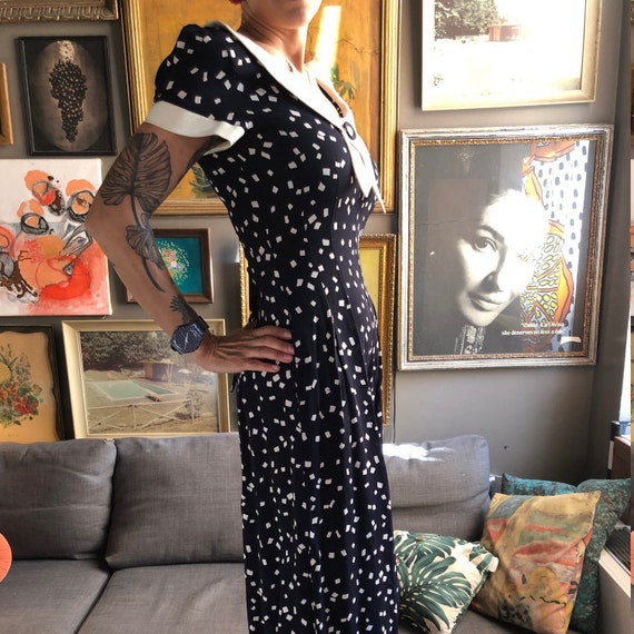80's does 1940's Navy Dream Jumpsuit