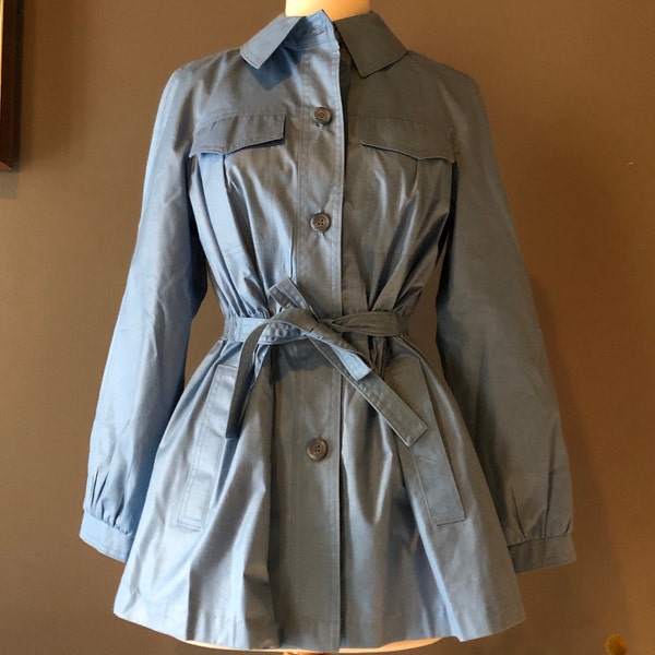 Deadstock 1950's Light Blue Fitted Trench Coat XS/S