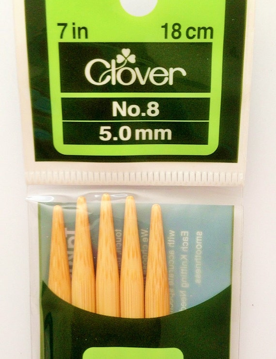 Clover Bamboo 5/" Double Point Knitting Needles; Choose Size