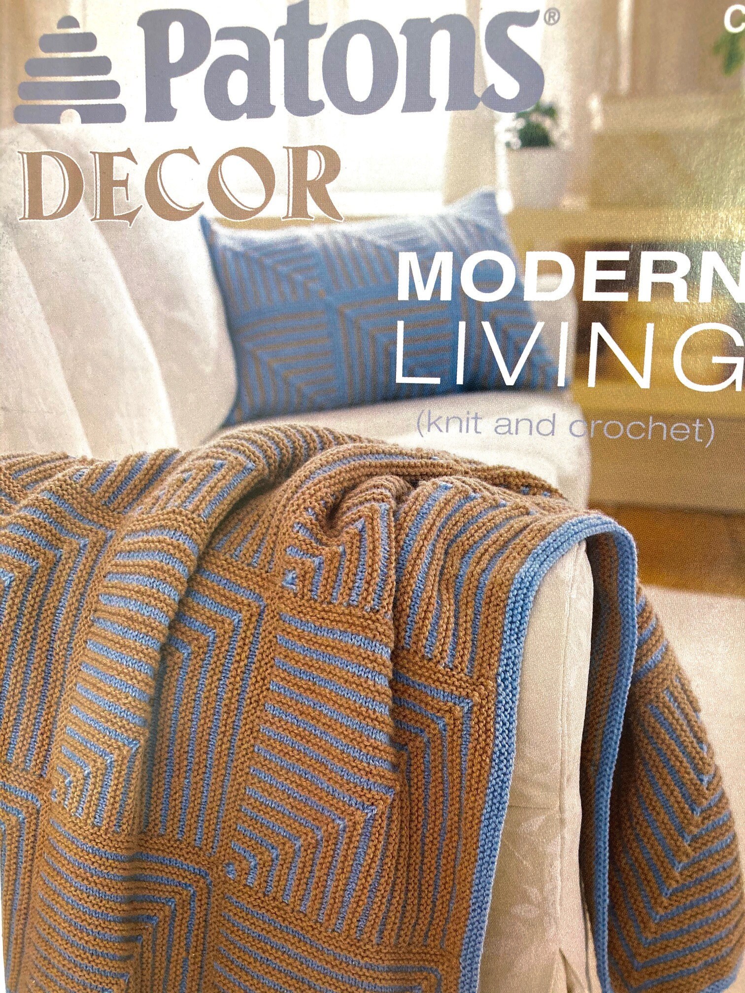 Knit and crochet pattern book for blankets throws pillows Etsy