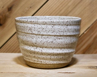 White Speckled Ceramic Bowl, wheel thrown