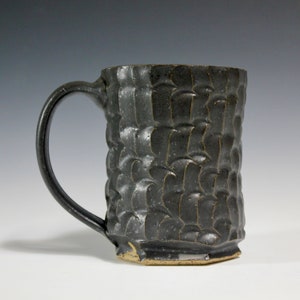 Speckled Black textured ceramic mug, wheel thrown image 2