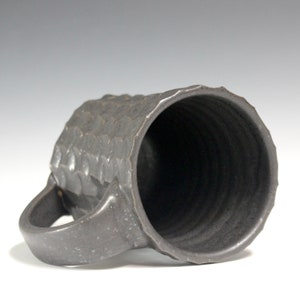Speckled Black textured ceramic mug, wheel thrown image 3