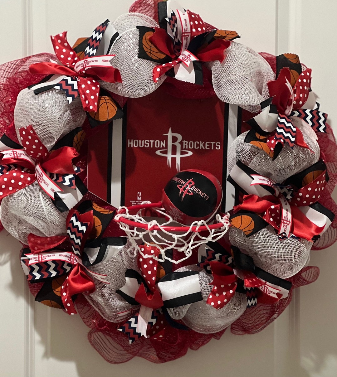 Basketball Wreath Houston Rockets - Etsy