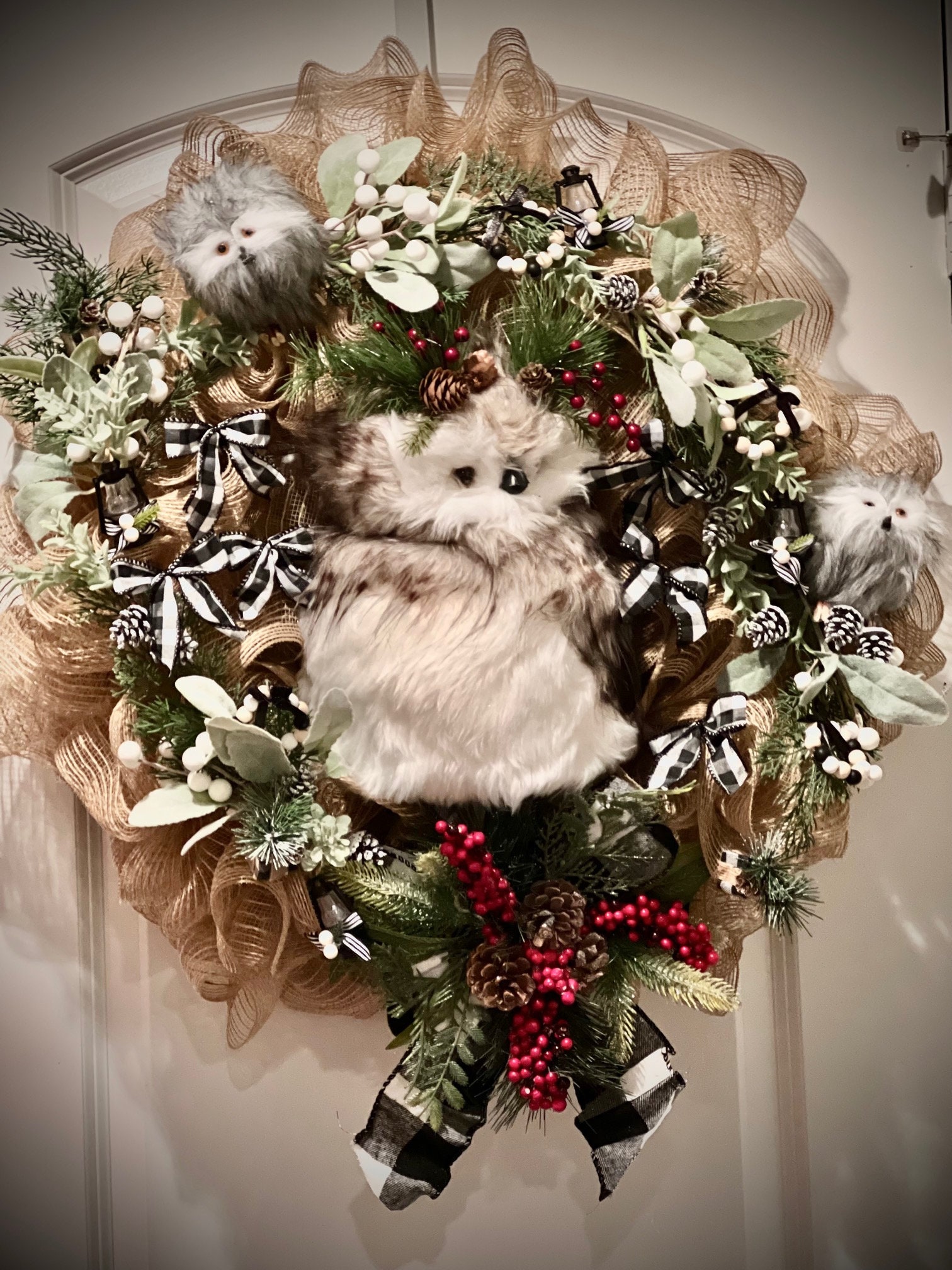 Christmas Owl Wreath