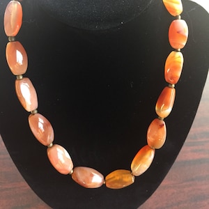 Beautiful Banded Carnelian Agate Necklace Healing Gemstone