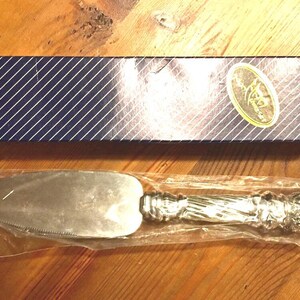 Cake Pie Server 925 Sterling Silver Column Design Handle Made In Israel Mint Condition