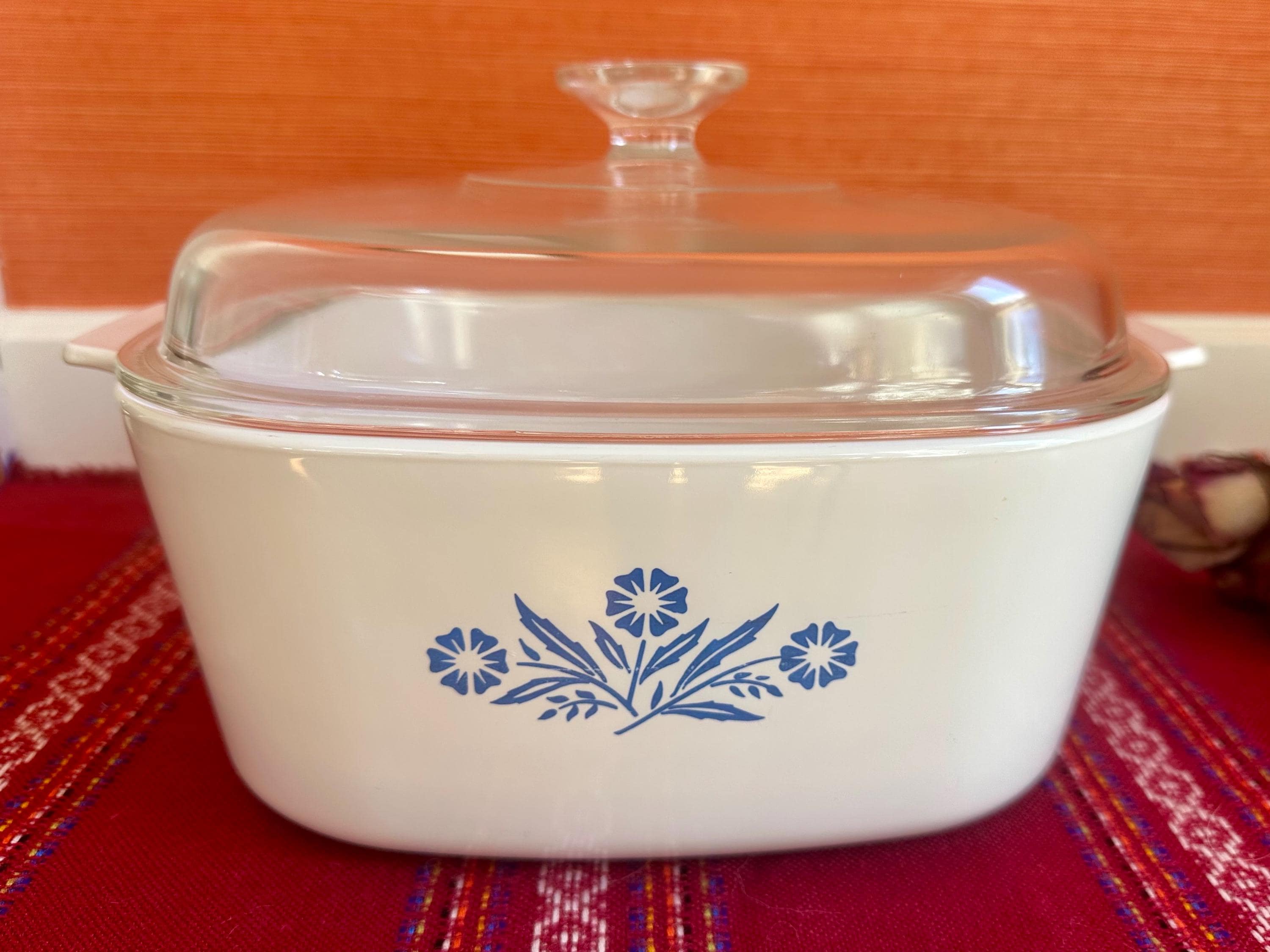 Vintage Corning Ware Casserole: 5 Liter Blue Cornflower With Pyrex