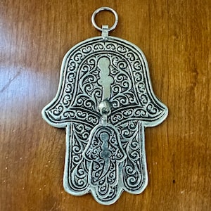 Handmade Hamsa Wall Hanging Judeo Berber, Morocco Vintage Judaica Decor Jewish Gift Hand Crafted