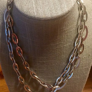 Stilvolle Designer Oval Link Kette Halskette, poliert und Matt Links 34&quot; lange TG3