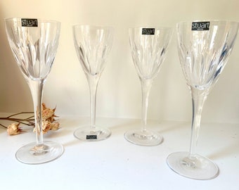 Stuart Litchfield Crystal Wine Glasses - Set of 4 - Elegant
