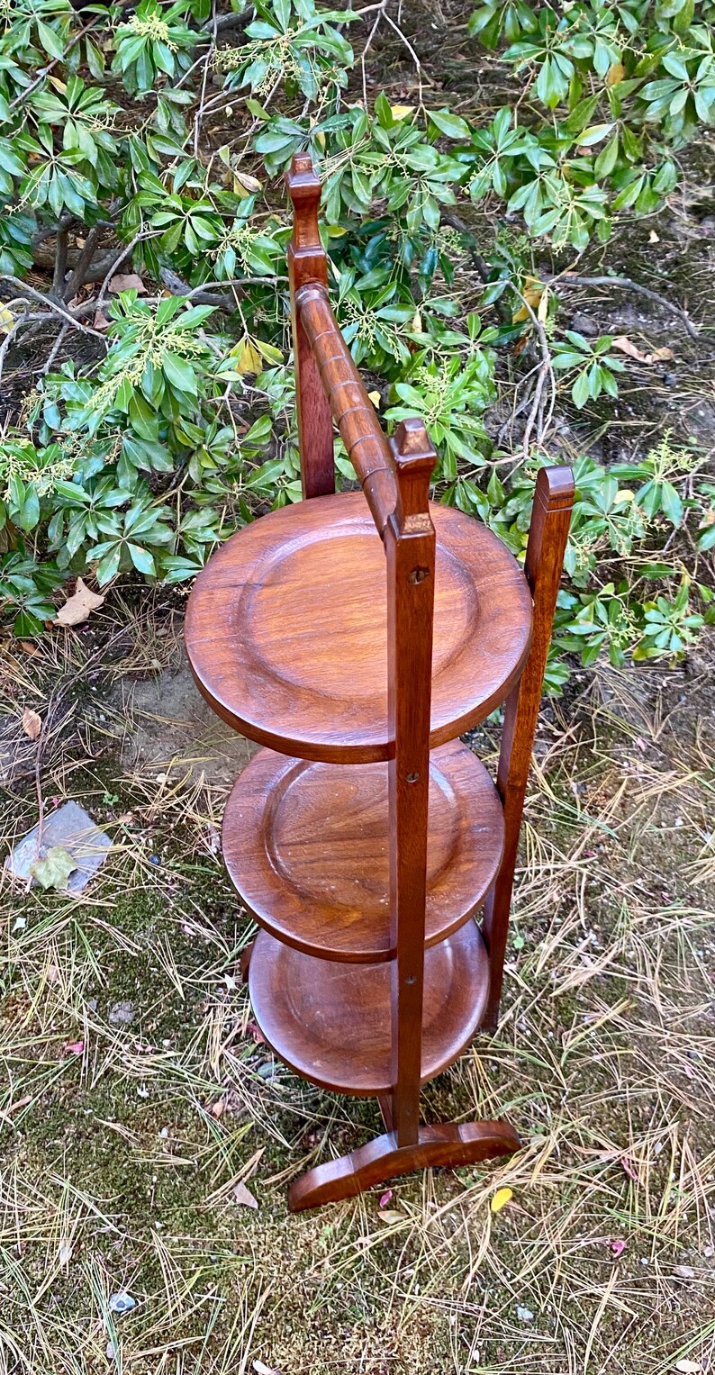 Antique Folding Muffin Stand Cake Stand Three Tier Victorian Etsy