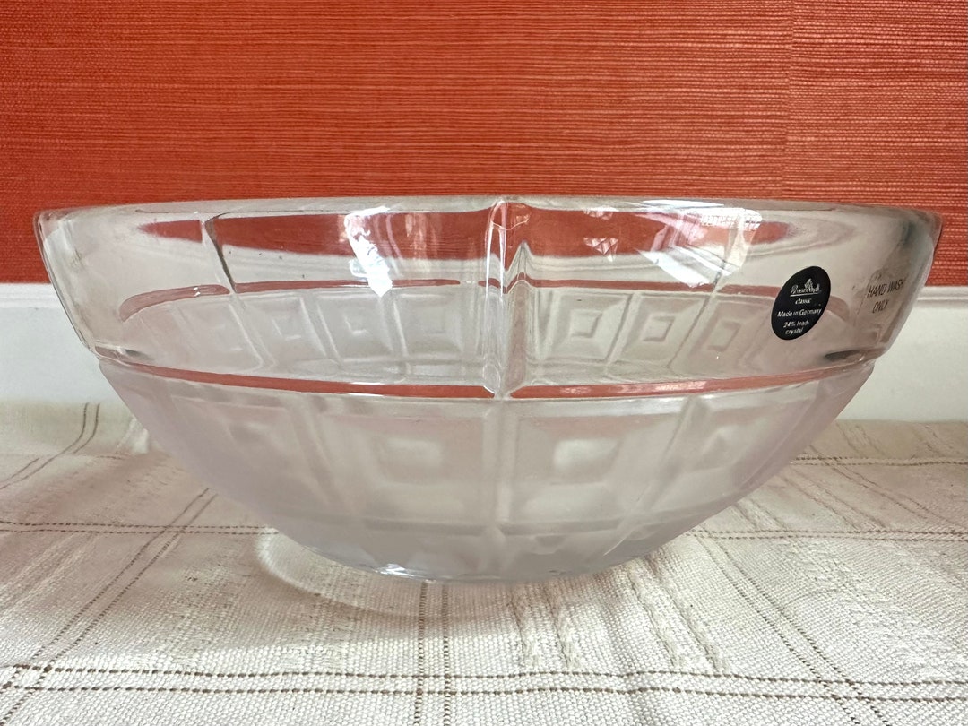Large Rosenthal Crystal Bowl Domus Pattern Luxury Crystal Etsy