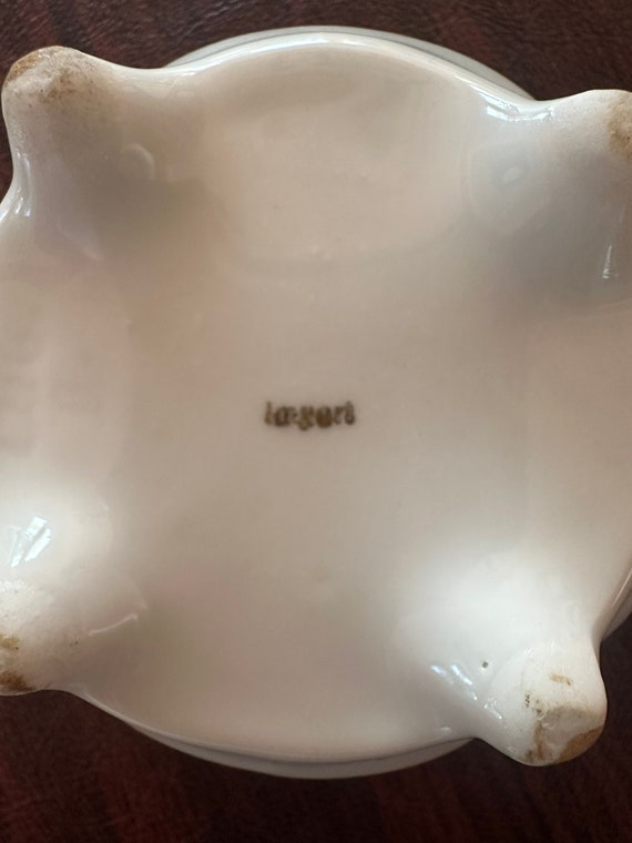 Porcelain Round Lidded Footed Trinket Box Jewelry… - image 8