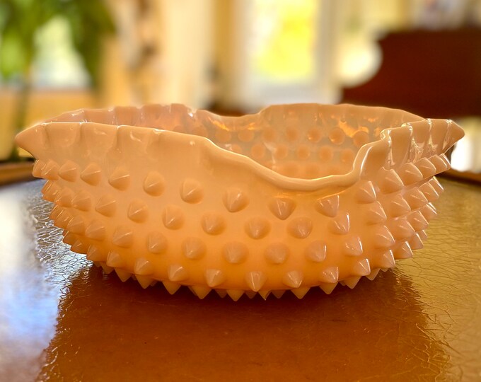 Rare Fenton Pink Opalescent French Hobnail Bowl Dish Vintage - Etsy