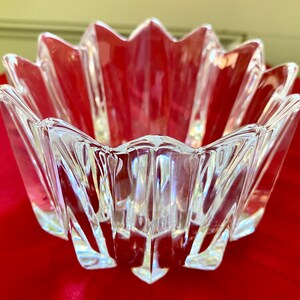 Orrefors Lead Crystal Fleur Modernist Bowl Designed by Jan Johansson