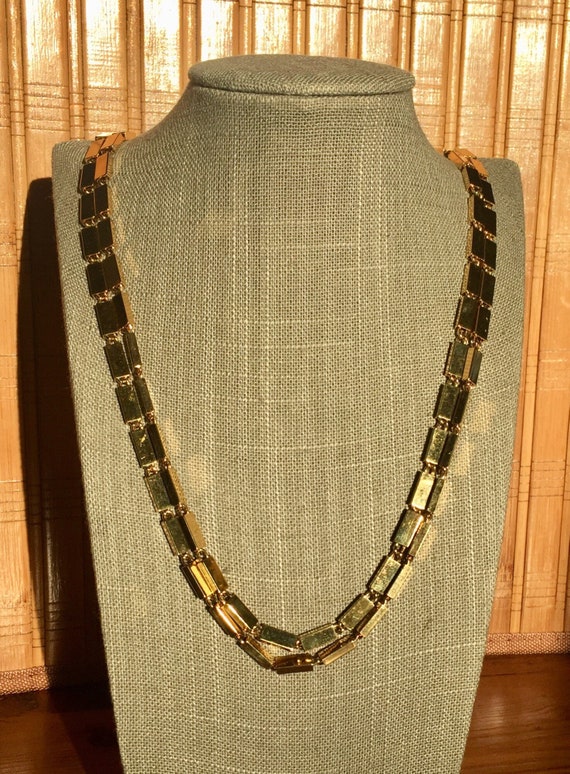 MONET Vintage 1980s Link Chain Necklace Signed - image 2