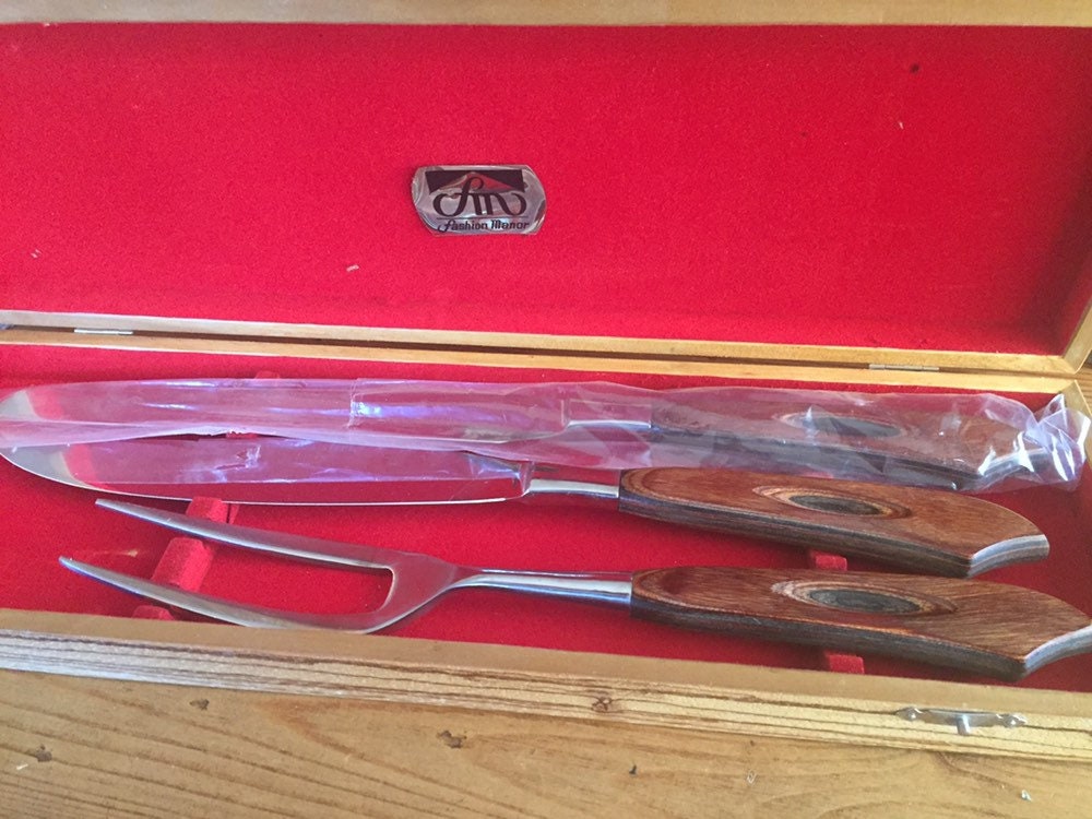 Fashion Manor Meat Carving Set Midcentury Cutlery Art Deco Made