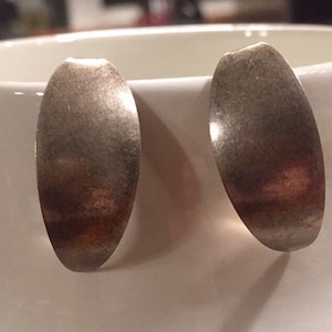 Vintage Sterling Silver Half Hoop Earrings AS41