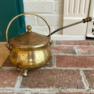 Vintage Fire Starter Set Brass Pot And A Wand With Pumice Egg Smudge Pot