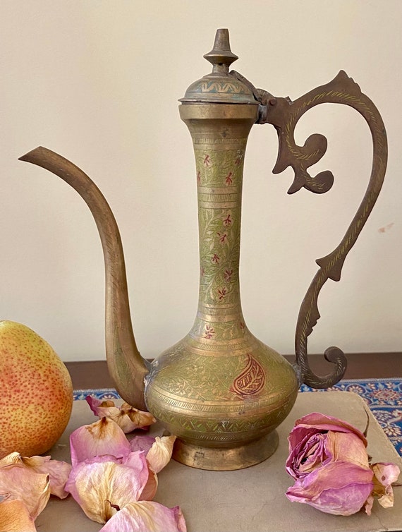 Beautiful Decorative Vintage Brass Pitcher With Handle Etched Design Made  in India -  Canada