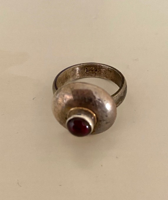 Vintage Garnet And Sterling Silver Boho Ring 925 … - image 6