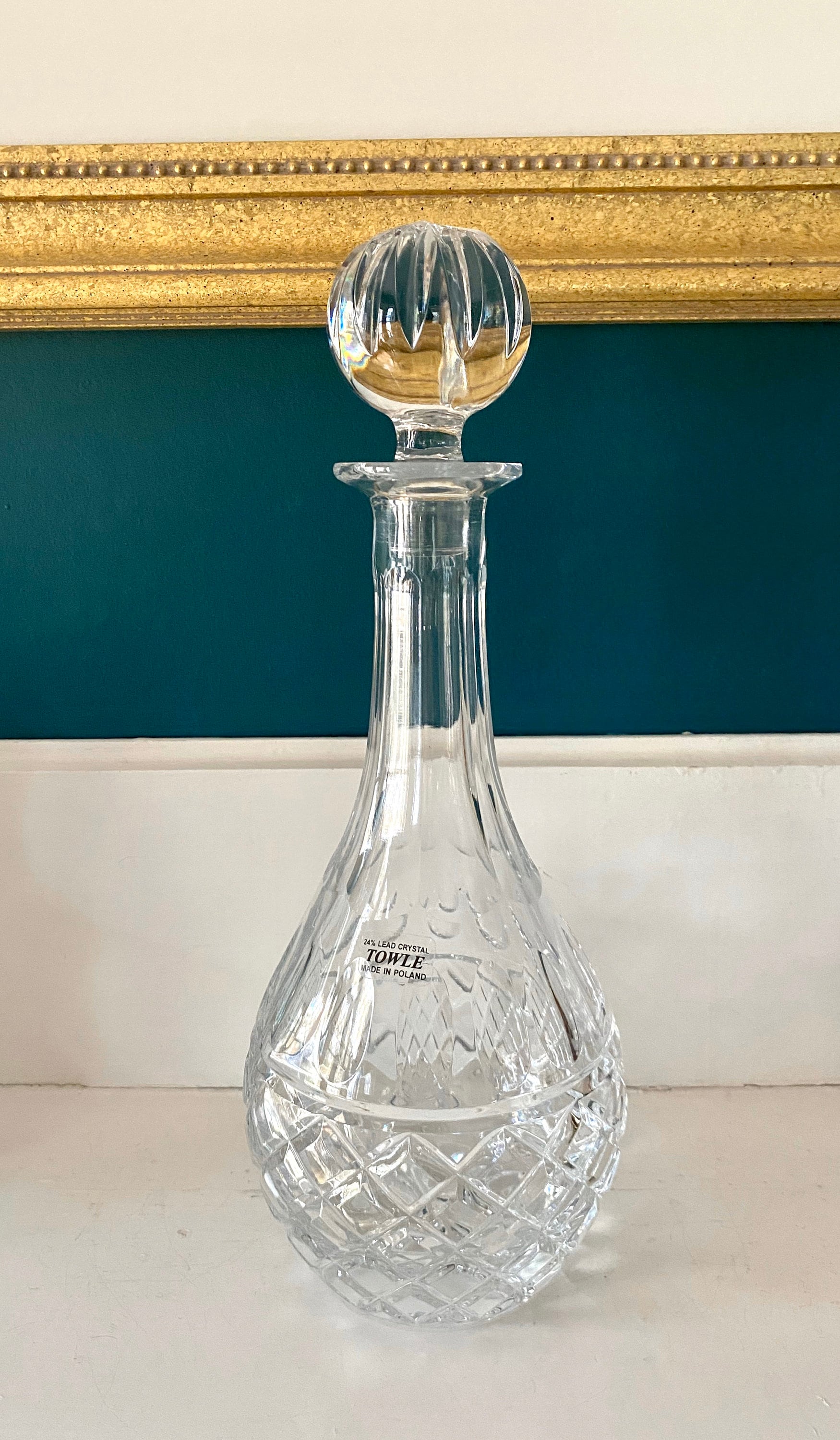 Vintage Towle Crystal Decanter Made in Poland Heavy Weight 24 Etsy