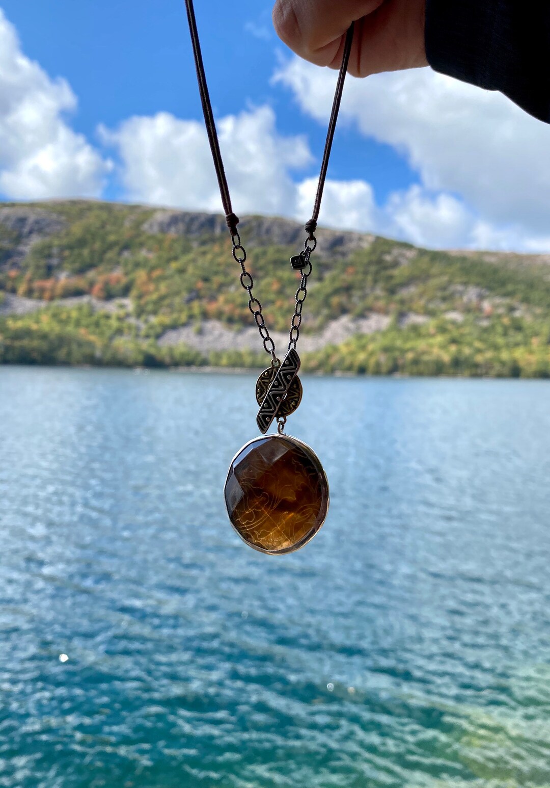Collana Silpada Argento 925 Con Perle D'Acqua Dolce E Pelle Marrone - N1063 (Usato, Esposizione)