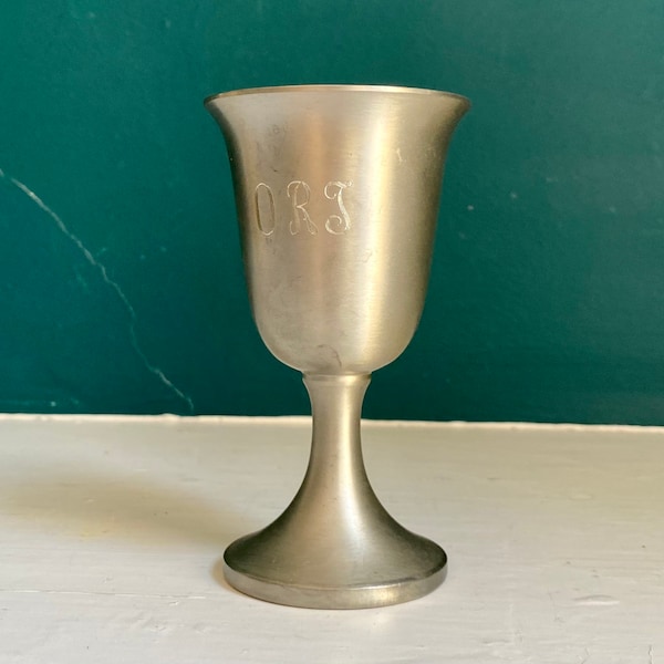 Lovely WEB Pewter Goblet Vintage Wine  Kiddush Cup Sabbath Judaica 1980