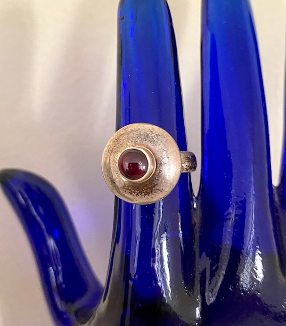 Vintage Garnet And Sterling Silver Boho Ring 925 … - image 3
