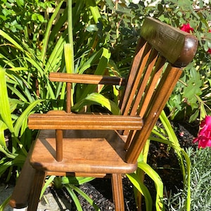 Antique Solid Wood Doll High Chair Stool Farmhouse Decor Classic Americana Plant Stand