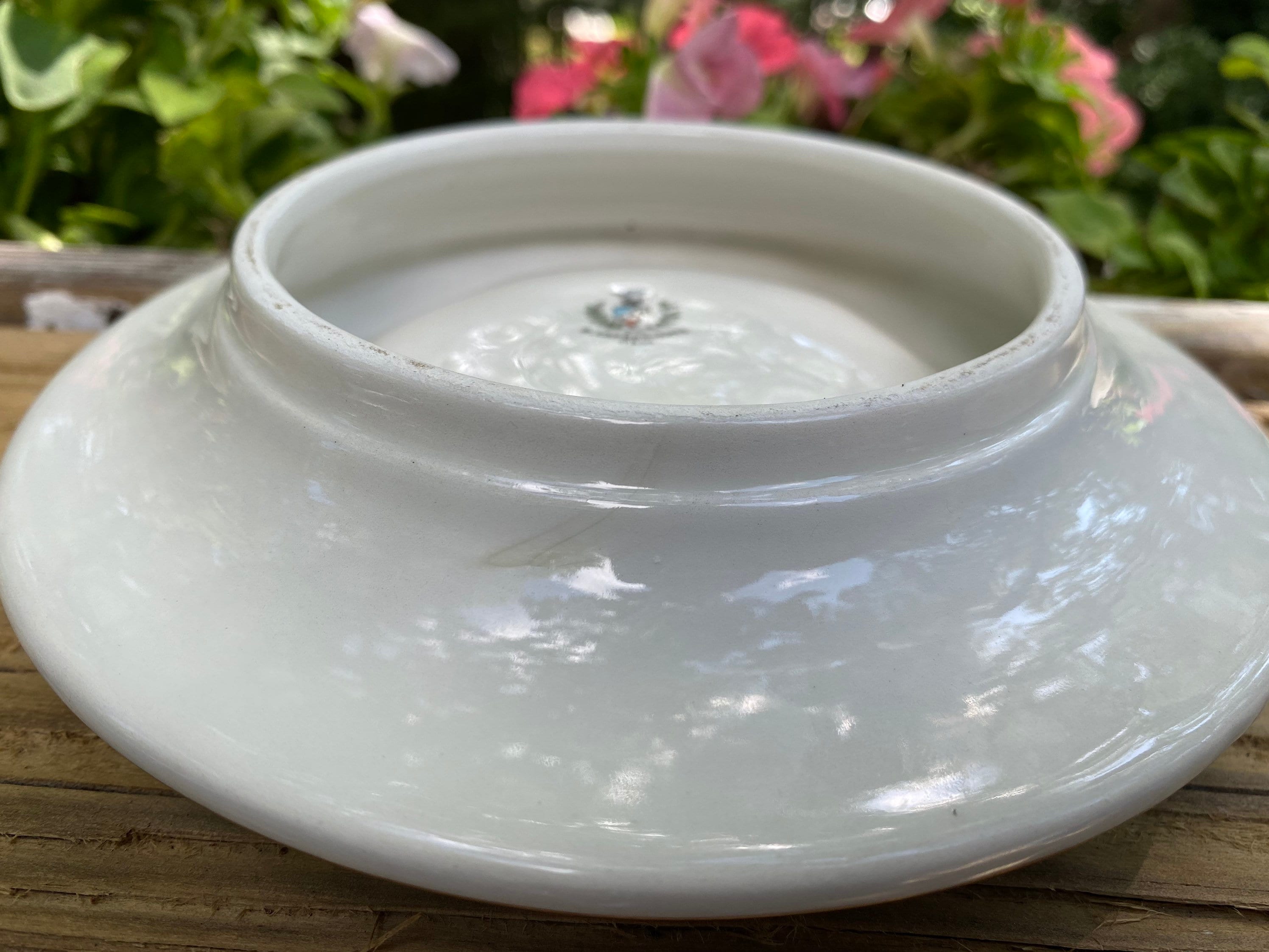 R. Capodimonte Floral Ashtray Italian Large Vintage Porcelain