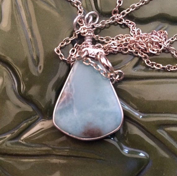 Genuine Larimar And Silver Pendant Necklace From … - image 3